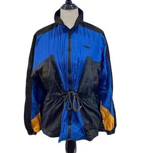 Vintage 90s Drawstring Waist Satiny Bike Lined Windbreaker Jacket Size Small